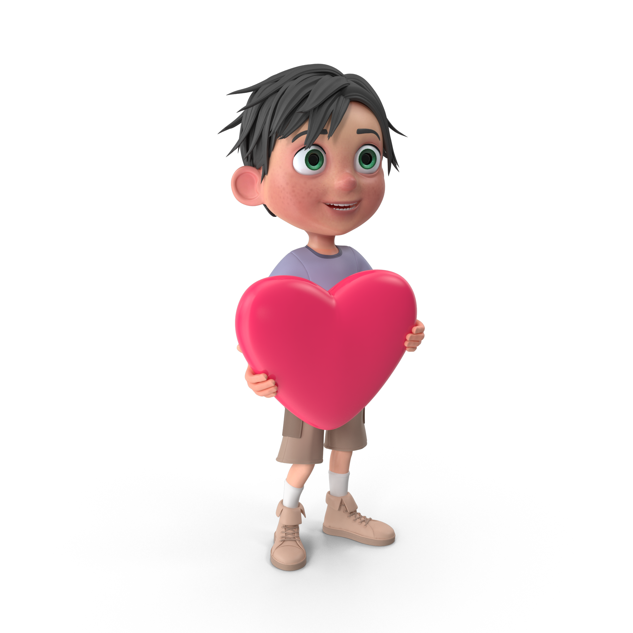 Cartoon Boy Jack Holding Heart.H16.2k